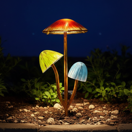Solar Metal Mushroom Stake Light