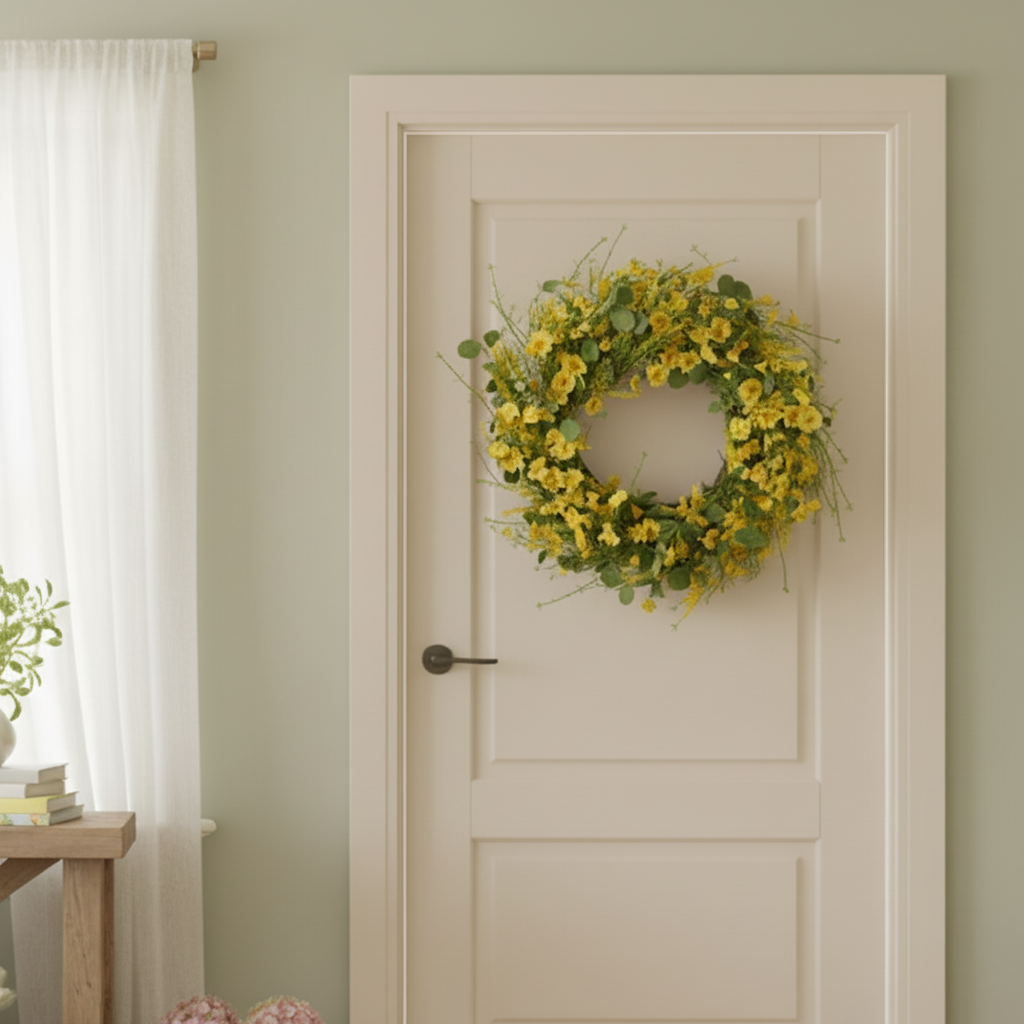 Yellow Artificial Flower Wreath