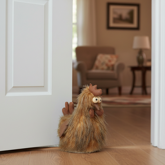 Fluffy Feathered Hen Door Stop