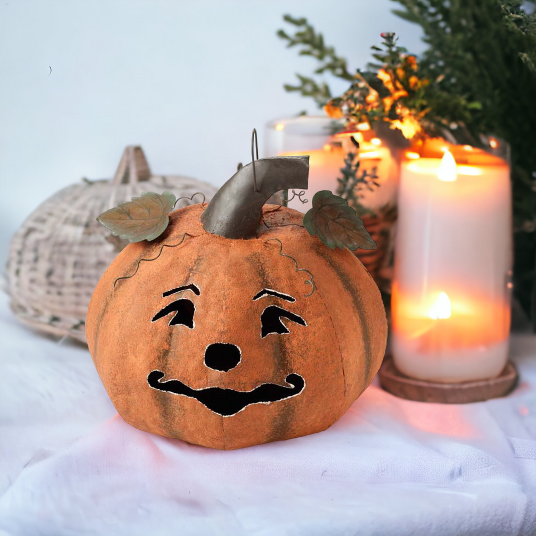 Large Metal Pumpkin Lantern