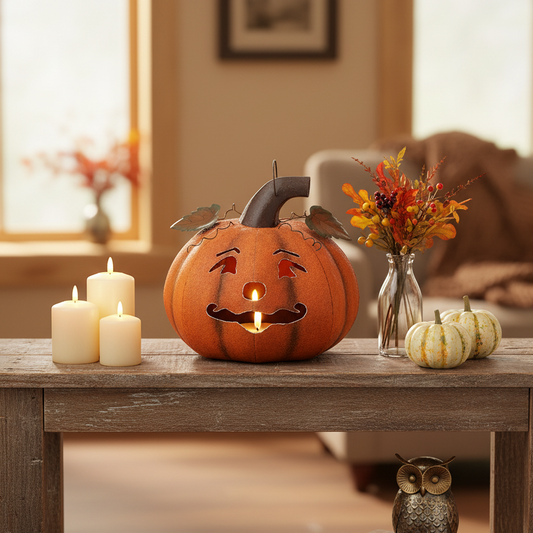 Large Metal Pumpkin Lantern