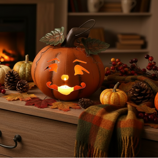 Metal Pumpkin Lantern 20cm