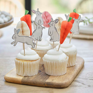 Easter Bunny, Carrot & Egg Cupcake Toppers