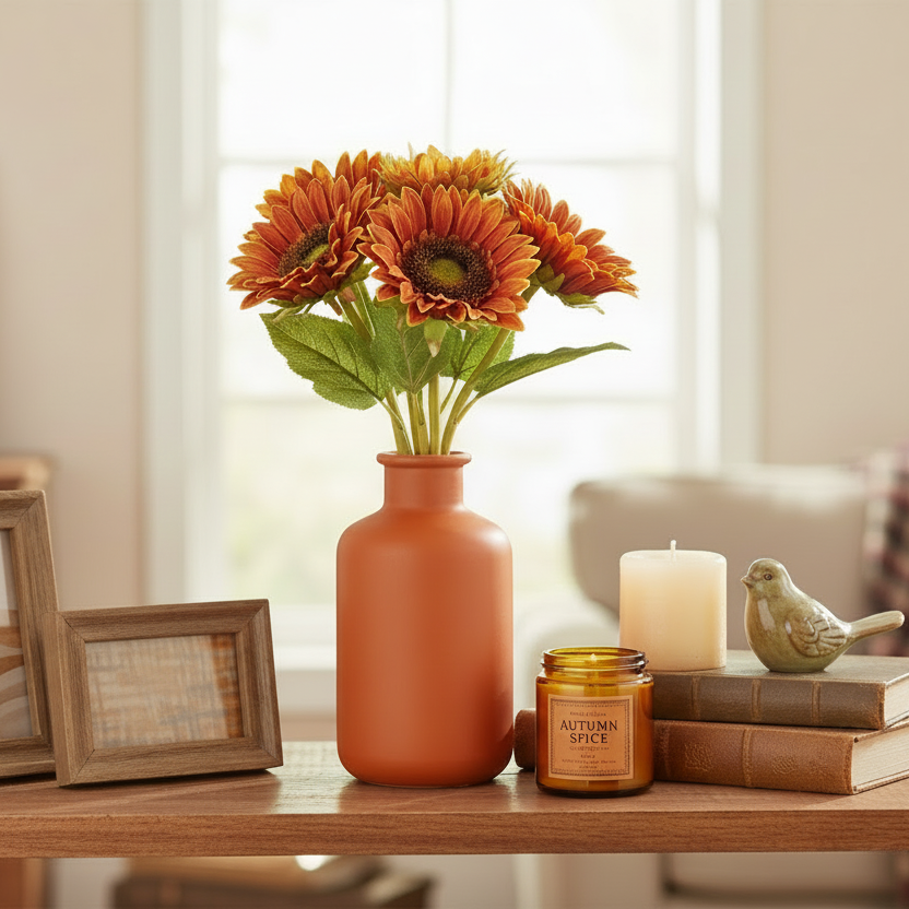 Orange Artificial Sunflower Bunch