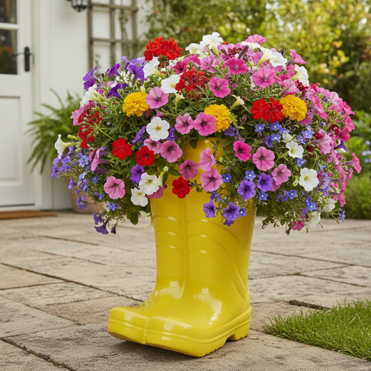 Yellow Wellington Boots Plant Pot 30cm