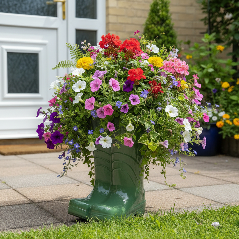 Green Wellington Boots Plant Pot 30cm