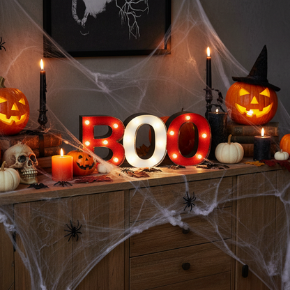 Halloween Light Up BOO Sign