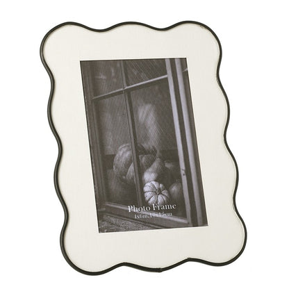 Black Metal Wavy Edge Tall Photo Frame