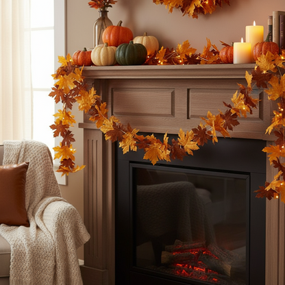 Velvet Russet Leaves Autumn Garland