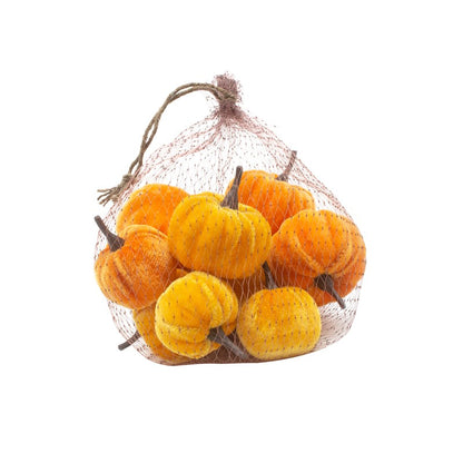Set of 12 Mini Velvet Pumpkins