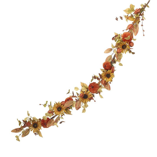 Autumn Foliage and Pumpkins Garland