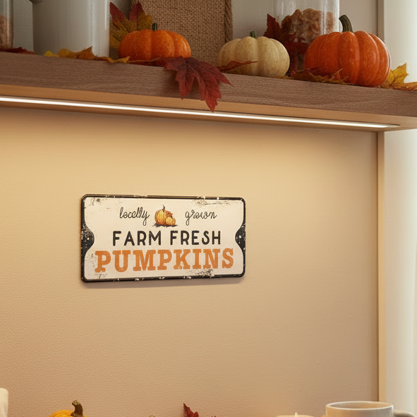 Farm Fresh Pumpkins Metal Sign