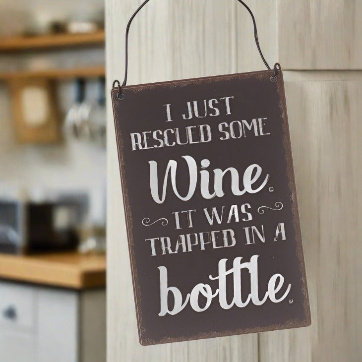 I Just Rescued Some Wine Hanging Sign
