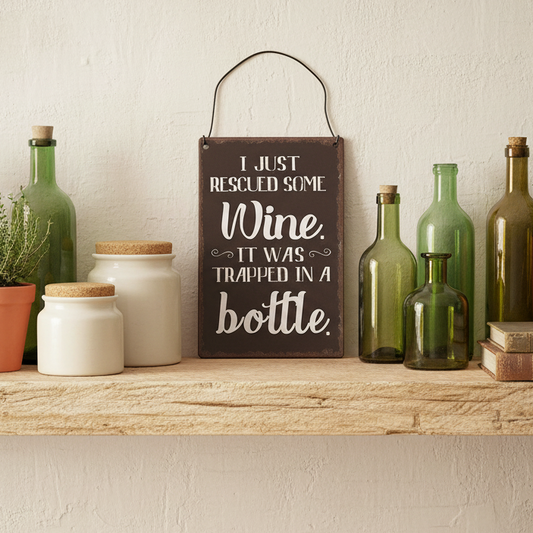 I Just Rescued Some Wine Hanging Sign