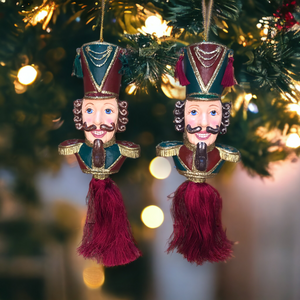 Christmas Nutcracker Bust And Tassel Hanging Decoration