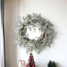 Load image into Gallery viewer, Christmas Green Foliage and Red Berry Wreath
