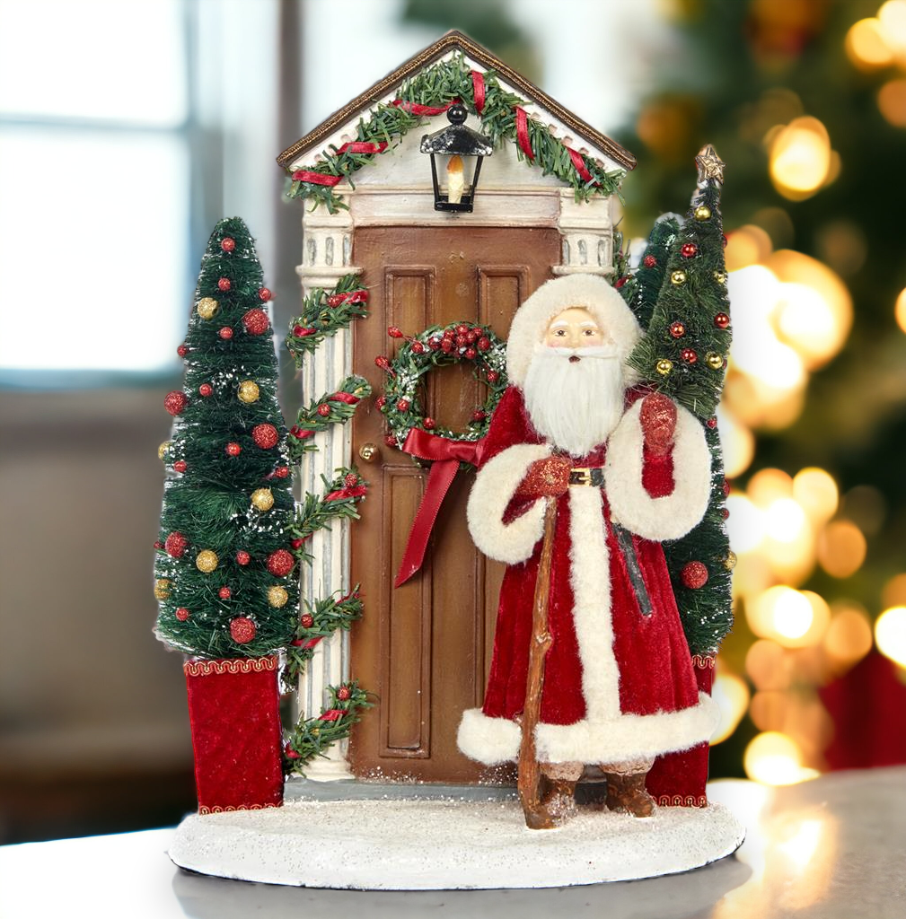 Katherine's Collection Santa At Door Christmas Scene