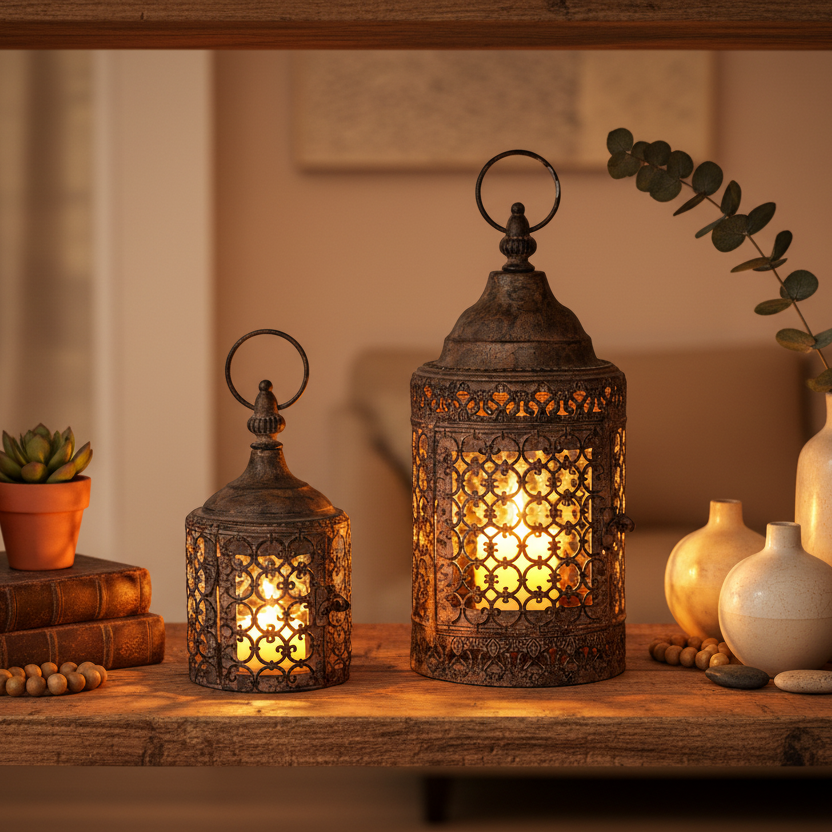 Vintage Style Moorish Lanterns Set Of 2