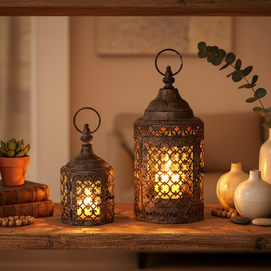 Vintage Style Moorish Lanterns Set Of 2