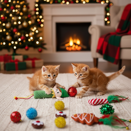 10 Piece Christmas Cat Toy Gift Set