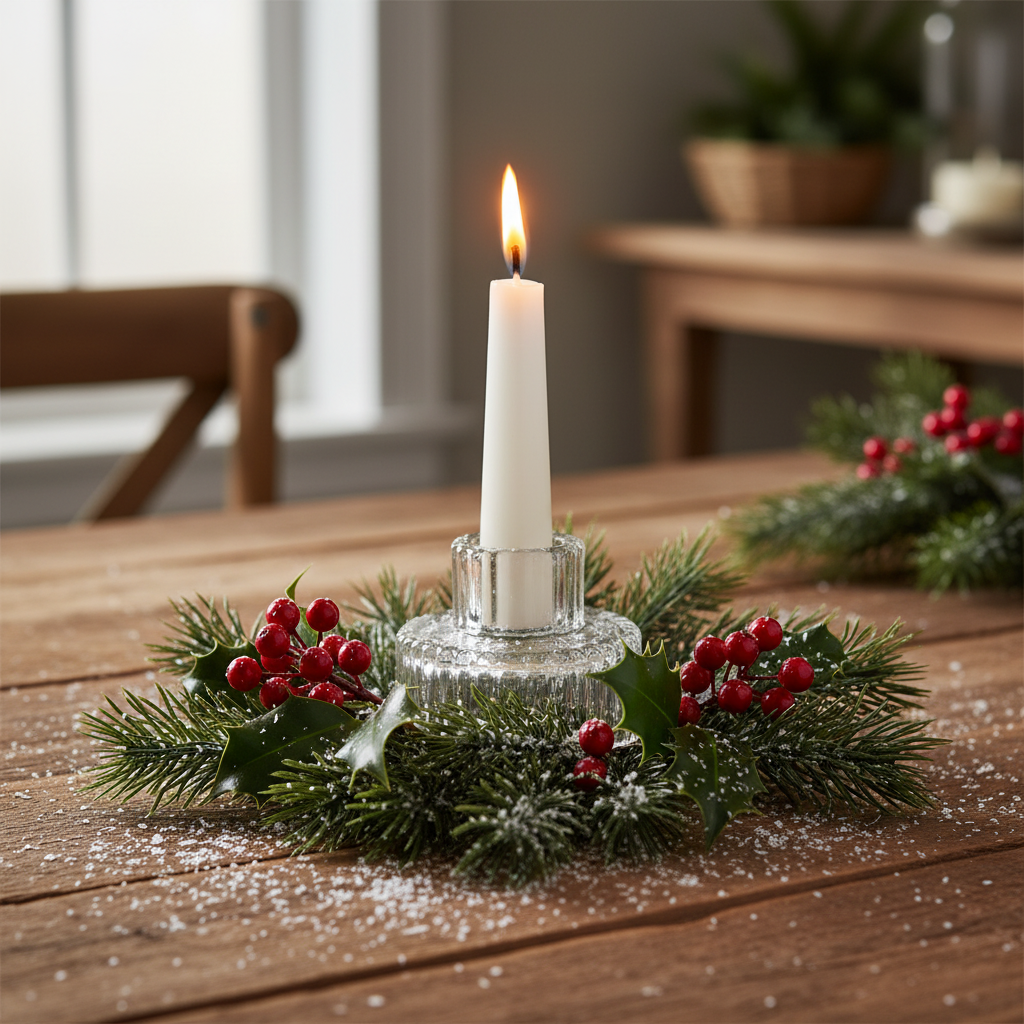 Clear Glass Candle Holder