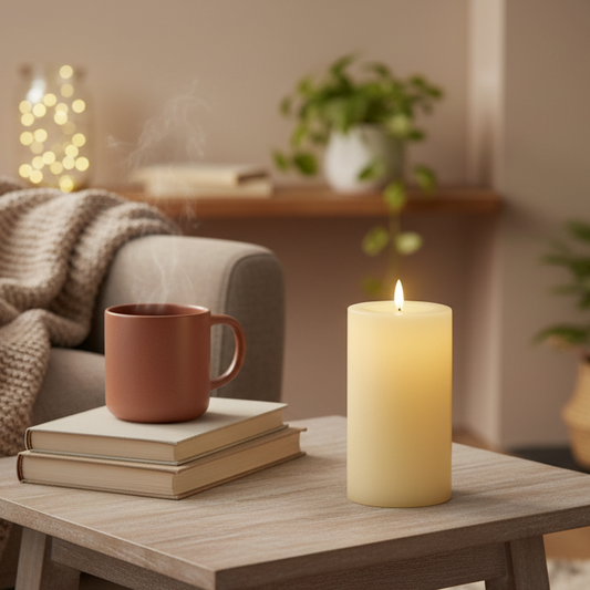 Flickabrights LED Wax Melted Pool Effect Candle 18cm