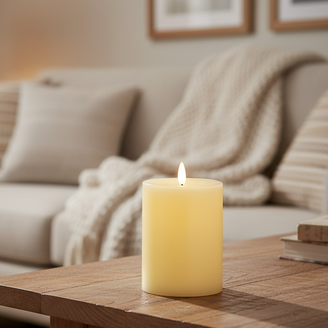 Flickabrights LED Wax Melted Pool Effect Candle 13cm x 9cm