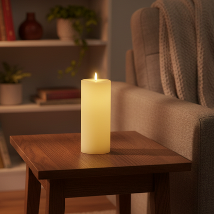 Flickabright LED Wax Melted Pool Effect Candle 23cm