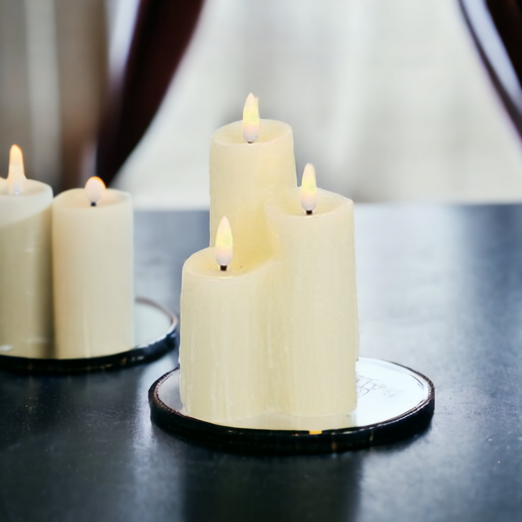 3 Piece FlickaBrights Melted Edge Wax Candles