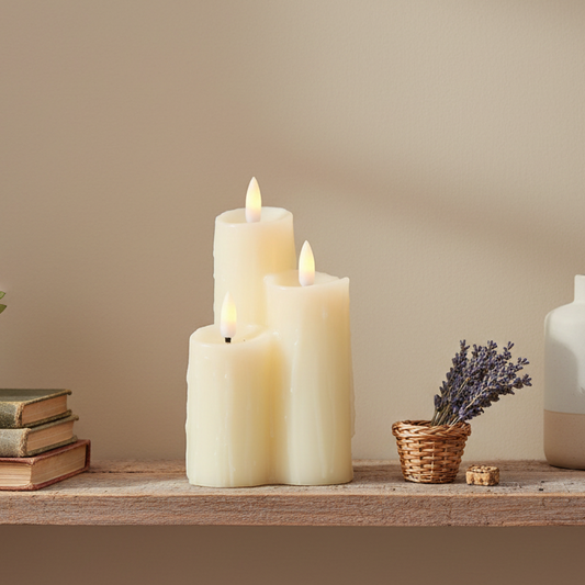 3 Piece FlickaBrights Melted Edge Wax Candles