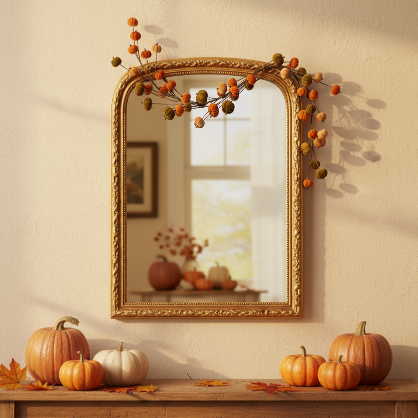 Autumn Velvet Pumpkin Garland Decoration