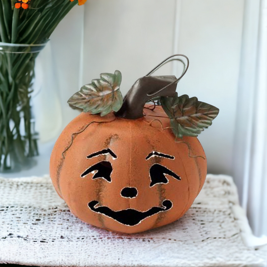 Metal Pumpkin Lantern 20cm