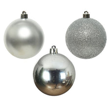 Load image into Gallery viewer, Set of 34 Mixed Silver Shatterproof Baubles
