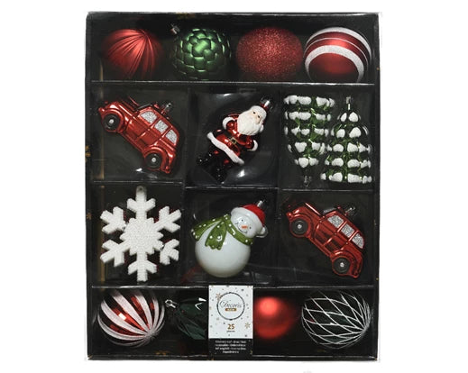 Christmas Mixed Bauble Box -  Red, Green and White