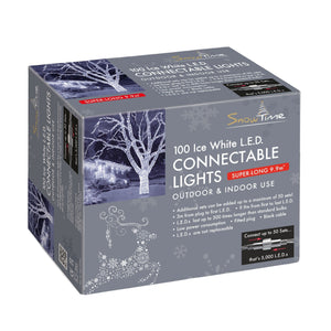 Snowtime Professional Connectable Ice White LED Fairy Lights 10m
