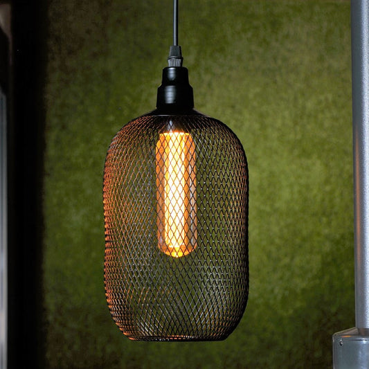 Noma Megan Black Mesh Pendant Light Battery Operated