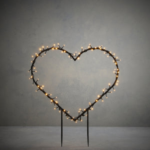Garden Metal Heart Wall or Stake Light with Warm White LEDs