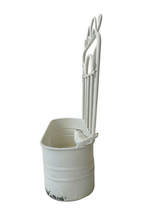 Handmade Aged Effect White Wall Planter