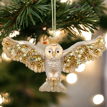 Load image into Gallery viewer, Two-Tone Gold Flying Owl Hanging Decoration
