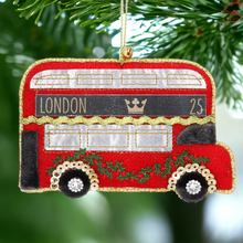 Load image into Gallery viewer, London Bus Fabric Hanging Decoration

