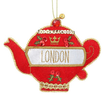 Load image into Gallery viewer, Red Teapot Fabric Hanging Decoration
