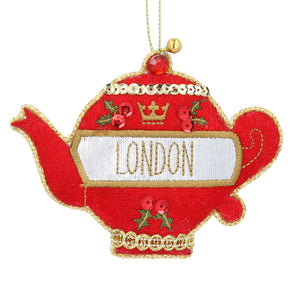 Red Teapot Fabric Hanging Decoration
