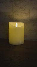 Load and play video in Gallery viewer, 13 x 9cm Cream FlickaBright Textured Candle with Timer

