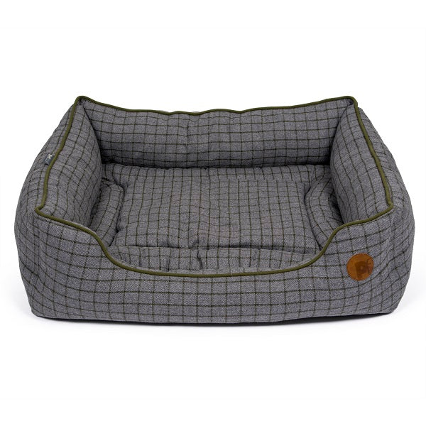 Moss Green Square Dog Bed