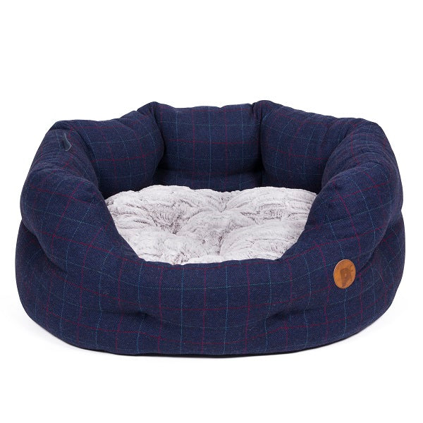 Midnight Tweed Oval Dog Bed