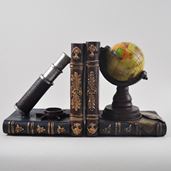 Load image into Gallery viewer, Globe And Telescope Vintage Style Bookends
