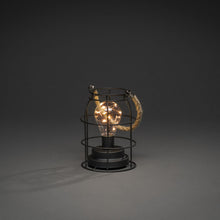Load image into Gallery viewer, Black Round Metal Frame Lantern Battery Operated with Amber LED Bulb
