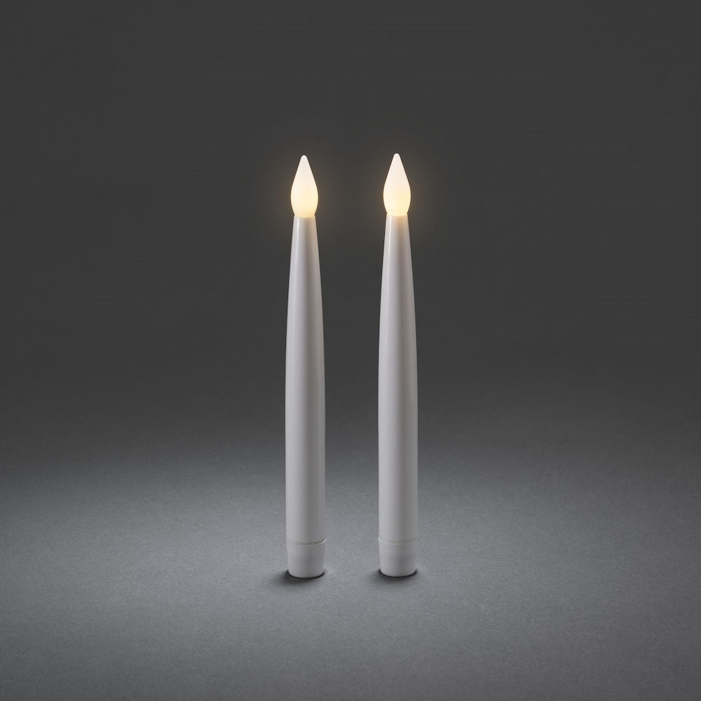 Set of 2 LED Flickering Flame Candles 23cm