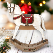 Load image into Gallery viewer, Gisela Graham Christmas Vintage Style Rocking Horse Ornament
