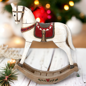 Gisela Graham Christmas Vintage Style Rocking Horse Ornament
